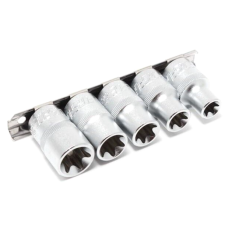 Jeu de 5 douilles Torx E14 E14 E16 E18 E20 sur rail, carré 1/2" FORSAGE