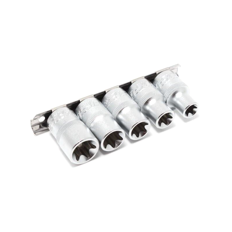 Jeu de 5 douilles Torx E14 E14 E16 E18 E20 sur rail, carré 1/2" FORSAGE