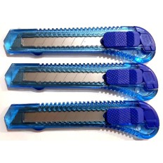 LOT de 3 Cutters lame 18 mm couleur bleu avec lame sécable Richmann C9110x3B