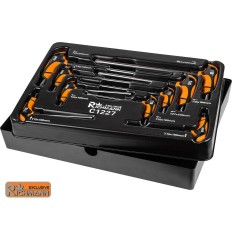Jeu 9 tournevis de force Torx T10-15-20-25-27-30-40-45-50 module servante C1227